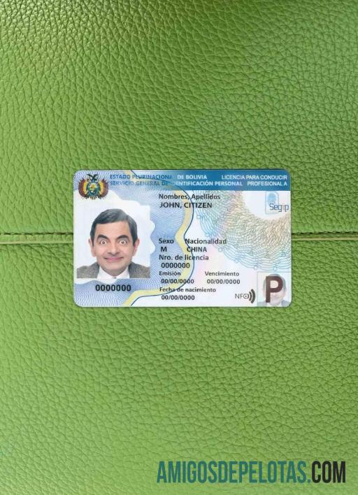 realista Modelo de carteira de motorista da Bolívia (2017 – presente) fotolook frente